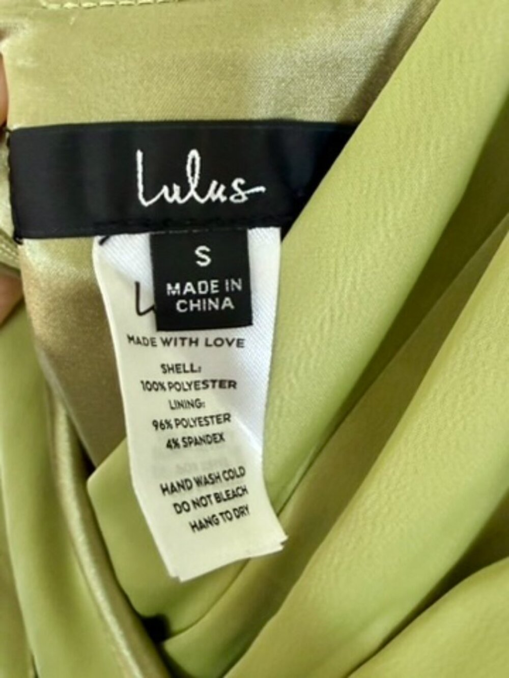 Lulus Chartreuse Satin Surplice Wide-Leg Jumpsuit | Size S - Picture 7 of 7